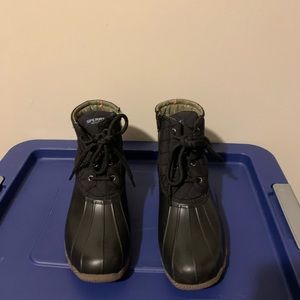 Black Sperry rain boots 9 wide